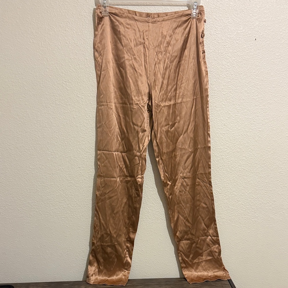 Victoria's Secret Vintage 100% Silk Side Buttons Satin Pants Pajama